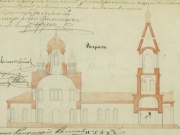 Чертеж Воздвиженской единоверческой церкви в Городце, 1853 год.