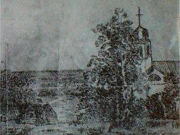 Медянский Покровский женский монастырь, фотография старинной линогравюры предоставлена Еленой Адушевой