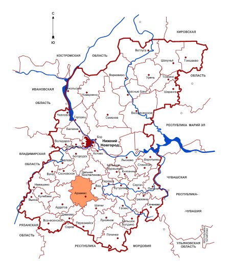 в какой области находится город арзамас