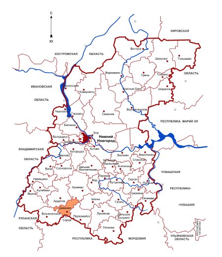 дивеево монастырь на карте нижегородской области